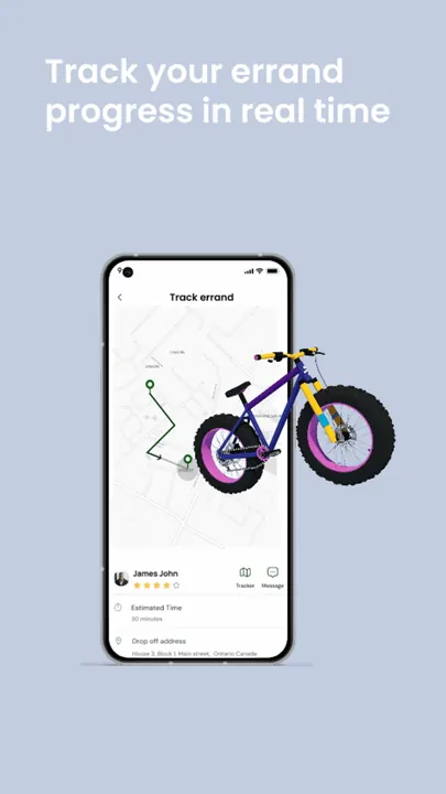Tracking an errand’s progress in real time on a map